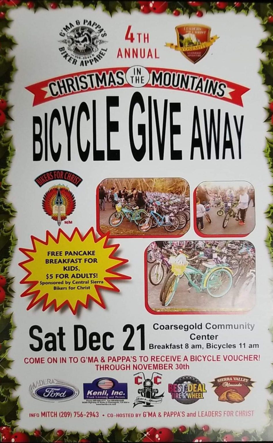 Christmas in the Mountains Bicycle Giveaway D & D Connection